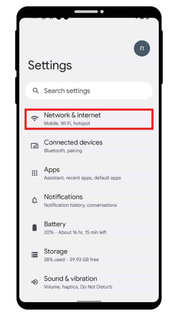 Step 1: Settings > Network & Internet