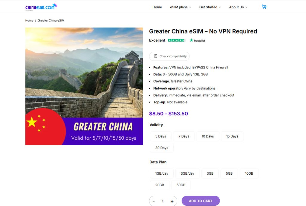 Tourists can buy greater China data plan for their trip