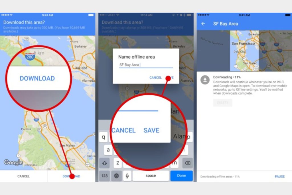 Tourists can download maps and view them offline while traveling in China.